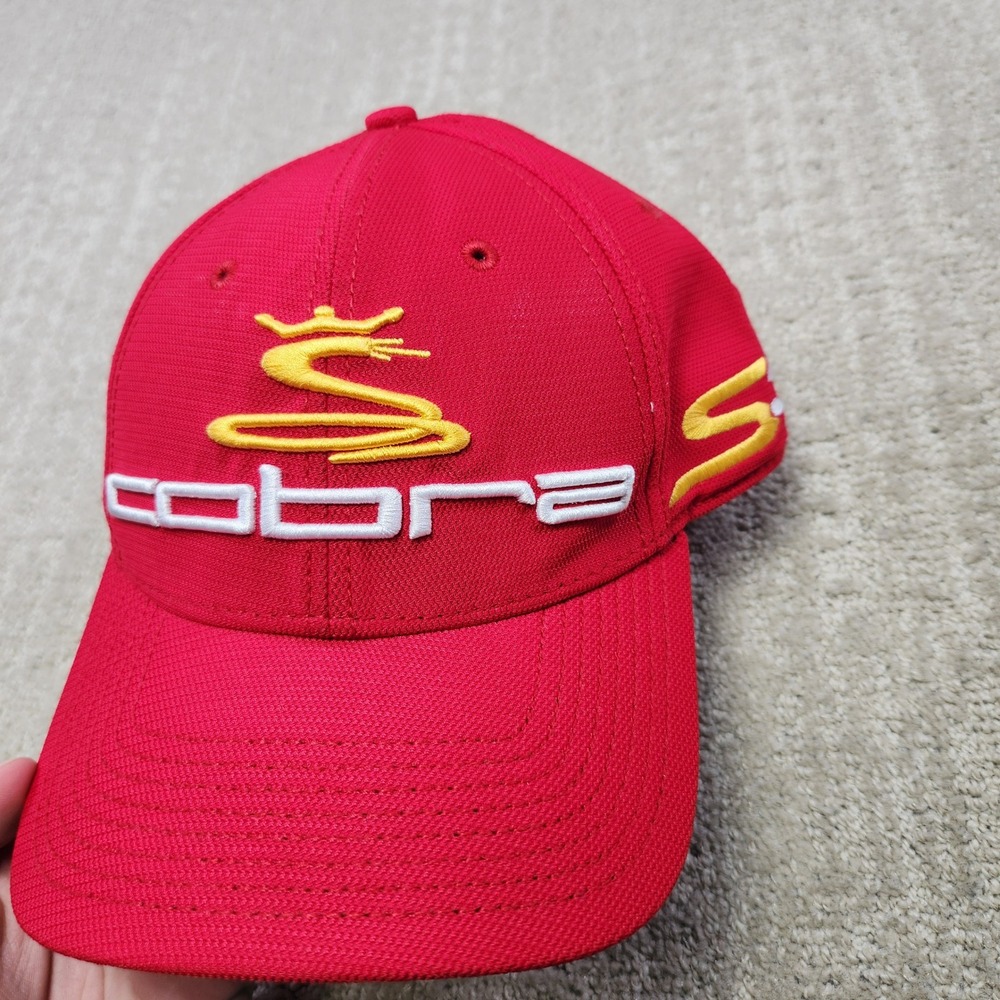Cobra Golf New Era Red Stretch Fit Hat Mens L/XL S3 Logo Baseball Cap